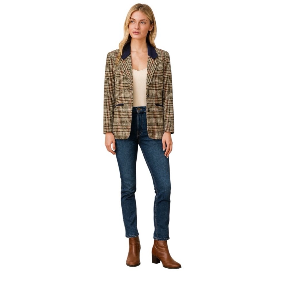 Women's Y2K Plaid Blazer - Multicolor